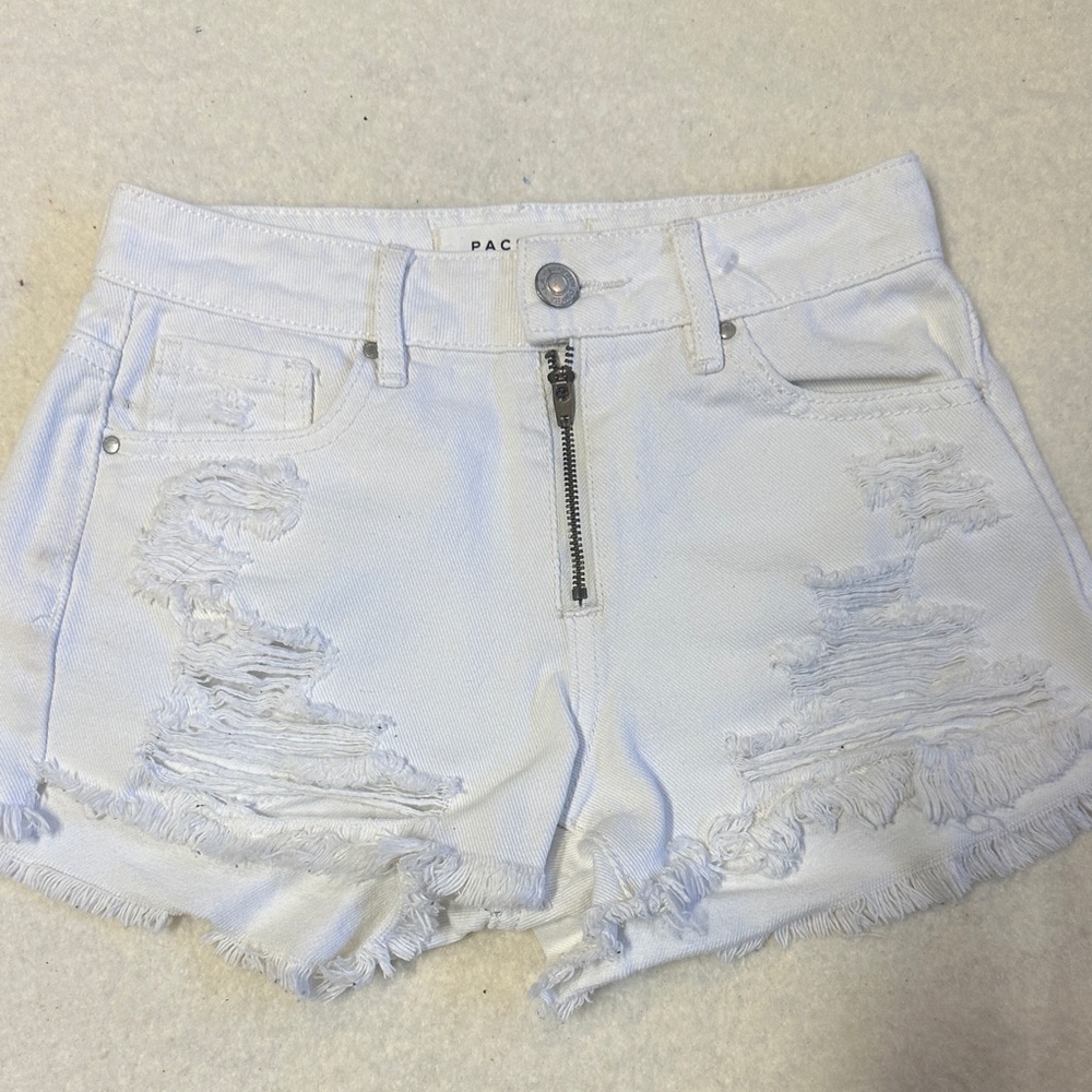 PacSun Light Blue Distressed Jean Shorts